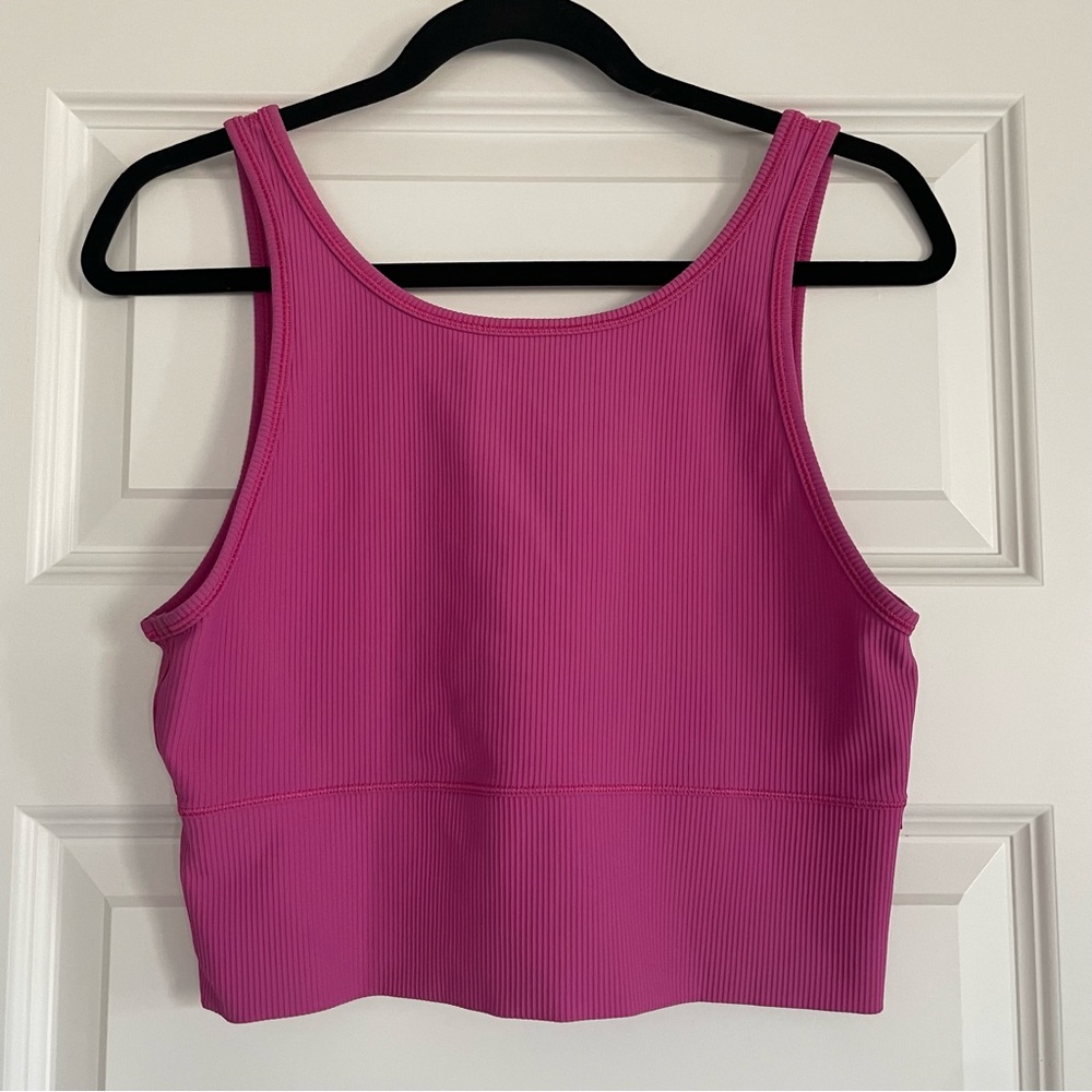 lululemon athletica Pink Ribbed Tank Crop Top size 8